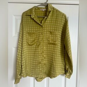 Chartreuse Silk Button Down